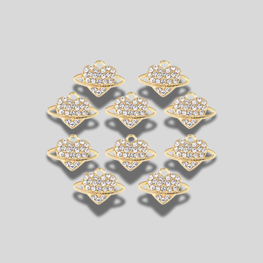Glitzer Herz planet Charm