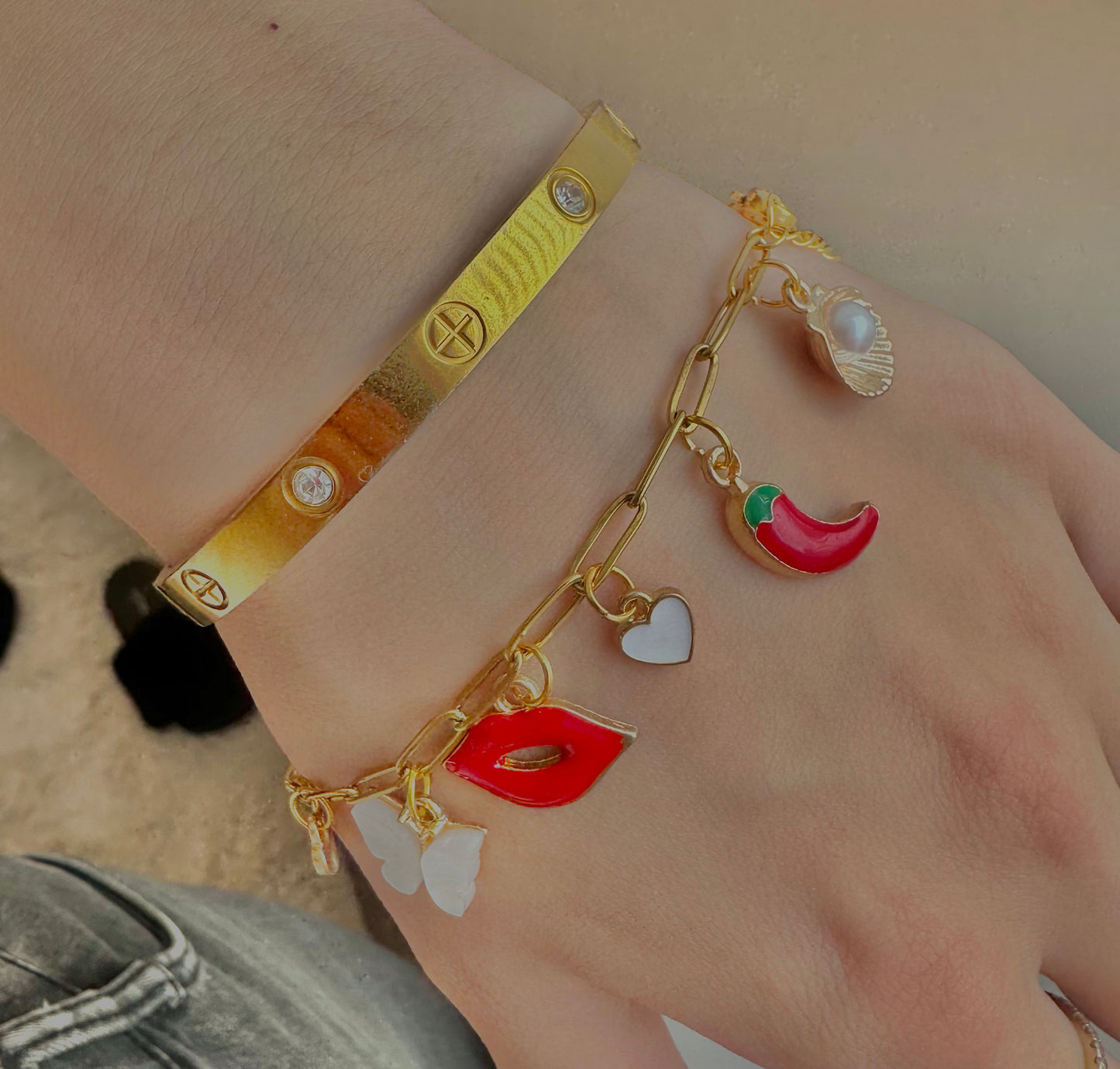 Rote Lippen Charm
