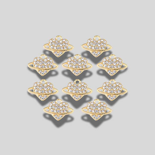 Glitzer Herz planet Charm